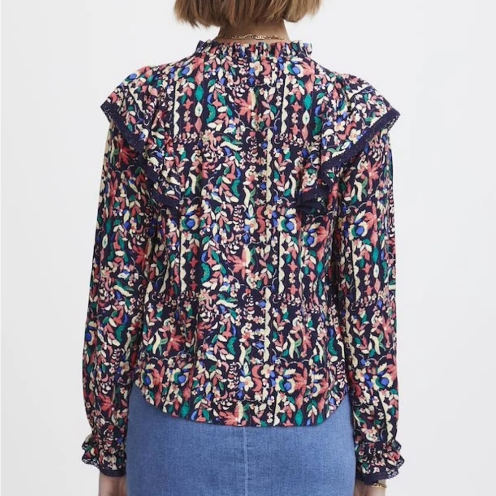 Floral Ruffle Collar Blouse - Picture 4 of 7